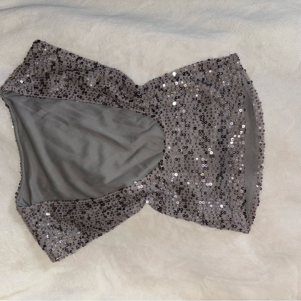 Silver Sequin Motel Rocks backless top